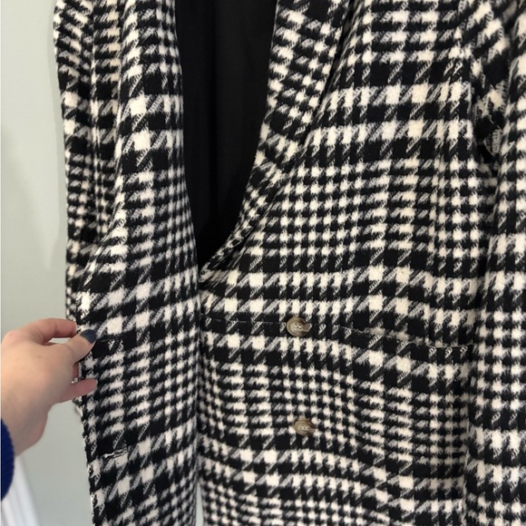 Ann Taylor Black & Ivory Houndstooth Relaxed Wool-Blend Jacket – Size S - Picture 10 of 12